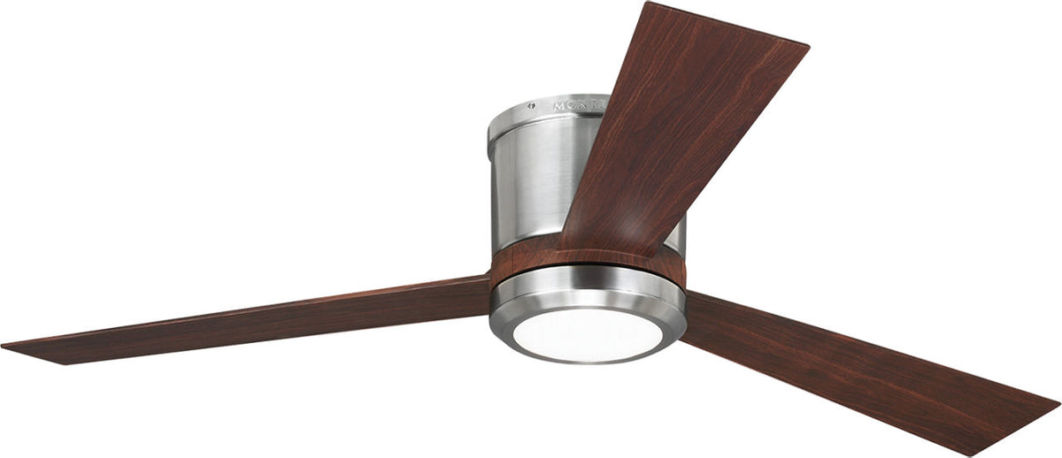 Generation Lighting Clarity 52 inch brushed steel ceiling fan with teak blades