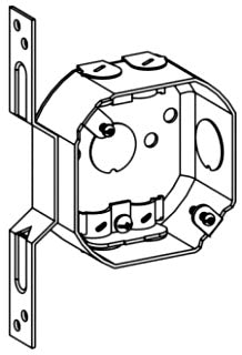 Orbit 3RB-NM-FB 3-1/2 in Round & 1-1/2 in Deep Steel Octagon Box, Gray Finish