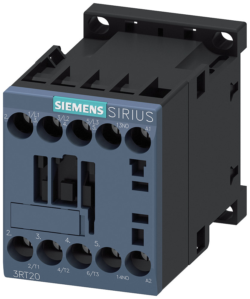 Siemens 3RT20151AK61 120 VAC 7 Amp 3-Pole 1NO Screw Terminal IEC Contactor
