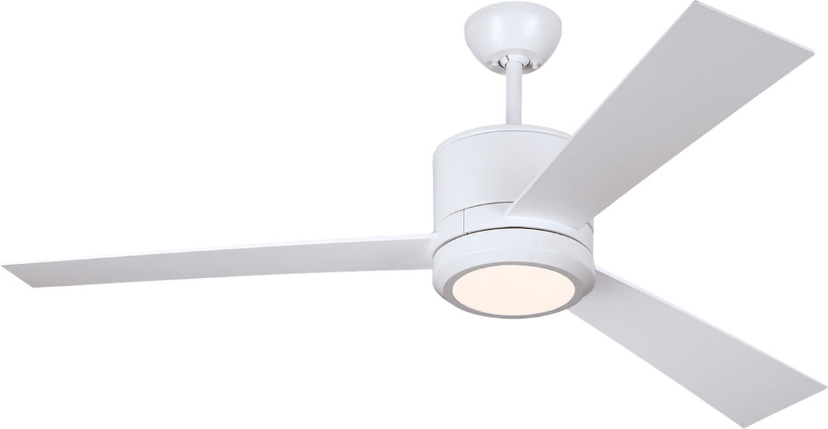 Generation Lighting Vision 52 matte white LED ceiling fan with light kit