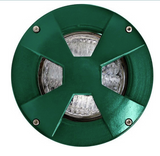 Dabmar Lighting LV307-L6-30K-G LED Cast Aluminum Drive Over Screw Well Light, 12V, Color Temperature 3000K, Green Finish