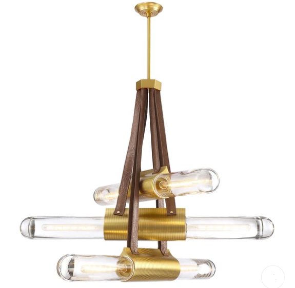 SDQ Lighting PD36106BG Loire 43.5" Contemporary Drop Pendant Light, Wattage 60W, Brushed Gold Finish