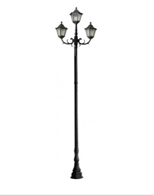 Dabmar Lighting GM8123-B 3 LED Cast Aluminum Lantern Light, High Pressure Sodium Fixture, E26, No Lamp, Black Finish
