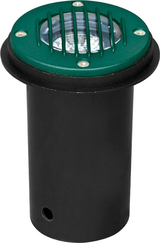 Dabmar Lighting LV300-L5-27K-G LED Cast Aluminum In-Ground Well Light w/ Grill, Color Temperature 2700K, Green Finish