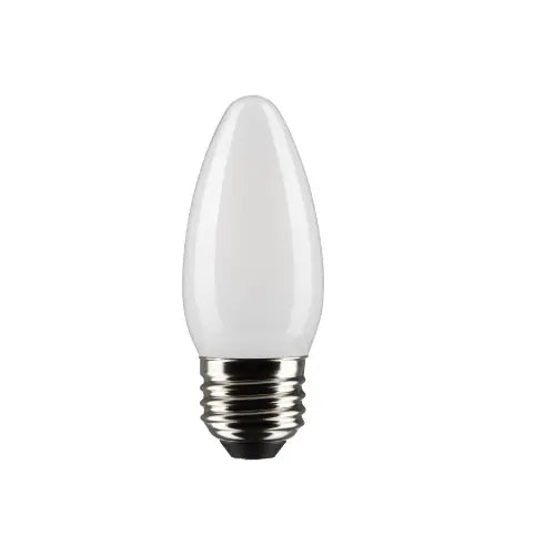 SATCO S21293 LED B11 Bulb, Dimmable, E26, Wattage 5.5W, Lumens 500 lm, Voltage 120V, Color Temperature 4000K, Frosted