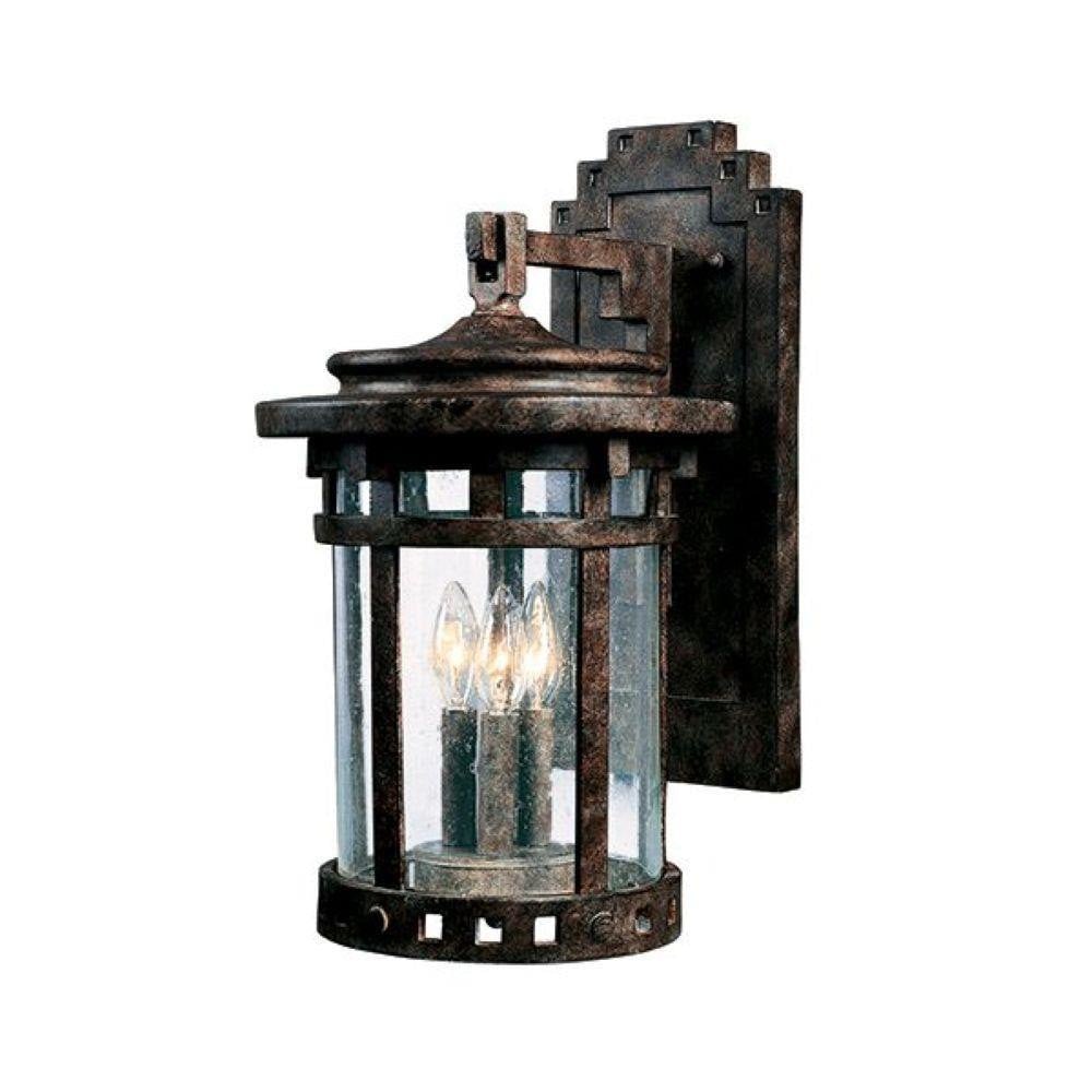 Maxim Lighting 40034CDSE Santa Barbara VX 3 Light Sienna Bronze Outdoor Wall Lantern