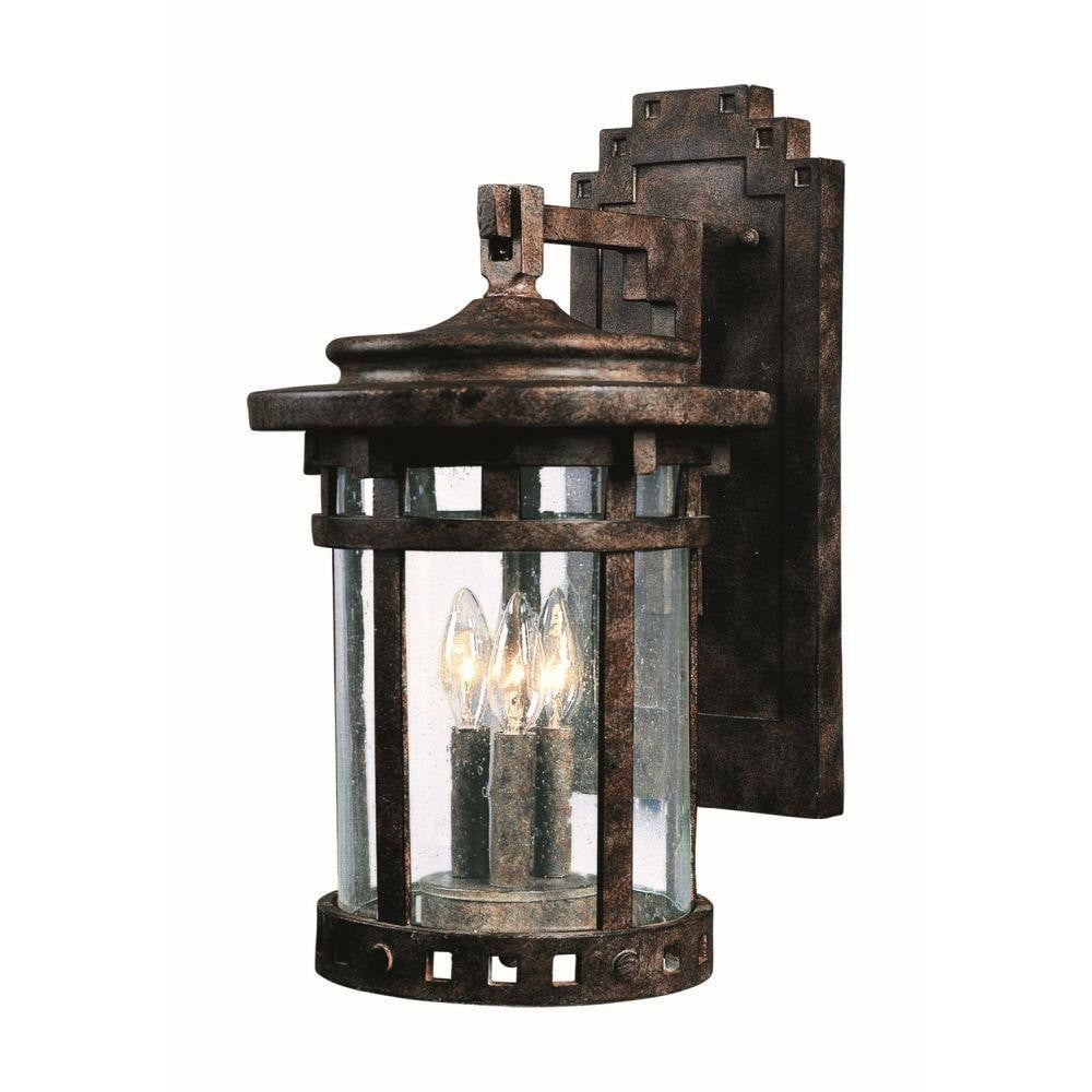 Maxim Lighting 40035CDSE Santa Barbara VX 3 Light Sienna Bronze Outdoor Wall Light