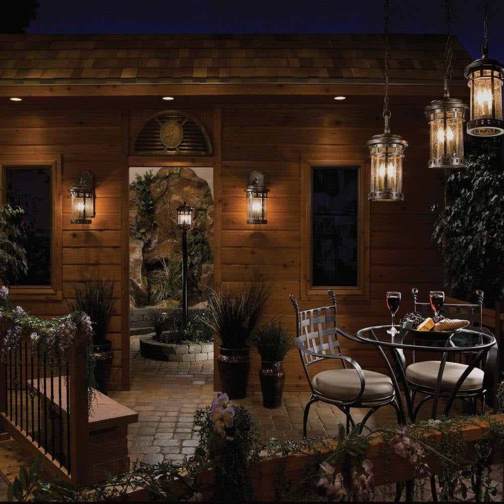 Maxim Lighting 40039CDSE Santa Barbara VX 3 Light Sienna Outdoor Hanging Pendant Patio Lifestyle Photo