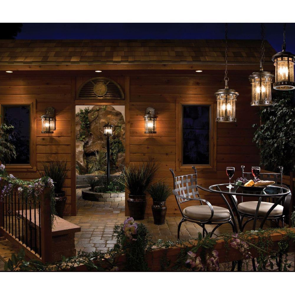 Maxim Lighting 40039CDSE Santa Barbara VX 3 Light Sienna Outdoor Hanging Pendant Lifestyle Night Scene
