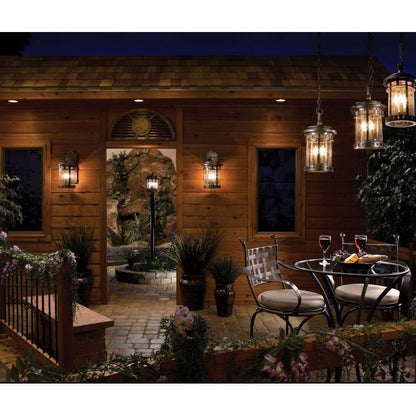 Maxim Lighting 40039CDSE Santa Barbara VX 3 Light Sienna Outdoor Hanging Pendant Lifestyle Night Scene