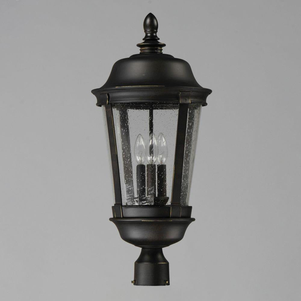 Maxim Lighting 40092CDBZ Dover VX 3 Light Bronze Outdoor Pole Post Mount - Side Angle View