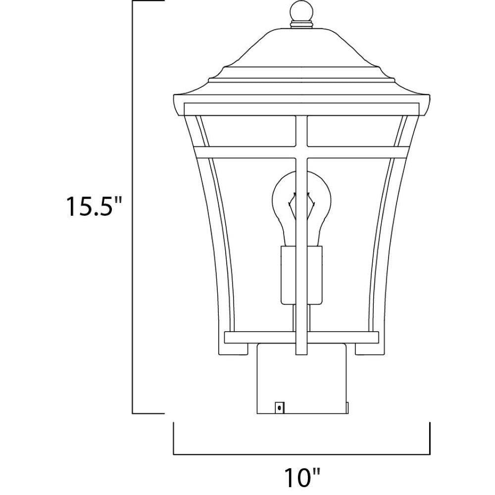 Maxim Lighting 40160GFCO Balboa VX Outdoor Pole Post Mount Dimensions Diagram