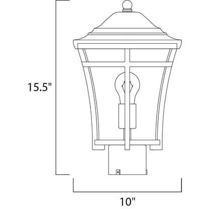 Maxim Lighting 40160GFCO Balboa VX Outdoor Pole Post Mount Dimensions Diagram