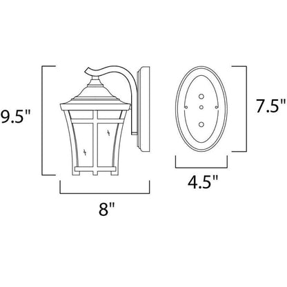 Maxim Lighting 40162GFCO Balboa VX Outdoor Wall Lantern Dimensions Diagram