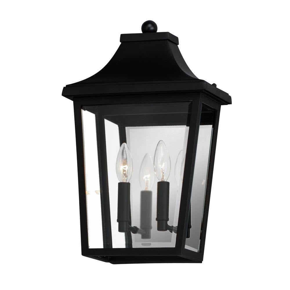 Maxim Lighting 40231CLBK Sutton Place Vx 2 Light Black Outdoor Wall Lantern with clear glass panels and candelabra bulbs