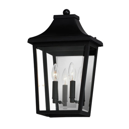 Maxim Lighting 40231CLBK Sutton Place Vx 2 Light Black Outdoor Wall Lantern with clear glass panels and candelabra bulbs