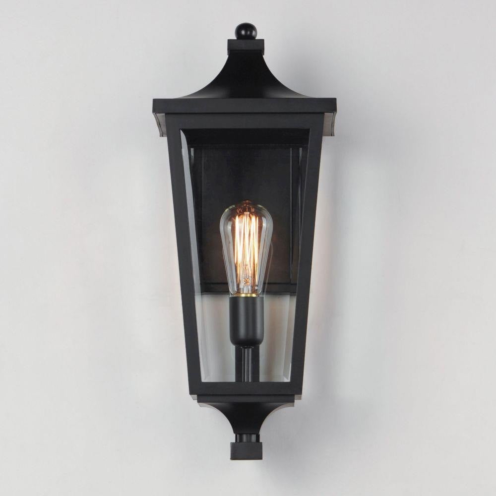 Maxim Lighting 40233CLBK Sutton Place VX Black Outdoor Wall Lantern - Front View Lit