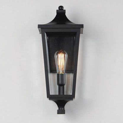 Maxim Lighting 40233CLBK Sutton Place VX Black Outdoor Wall Lantern - Front View Lit