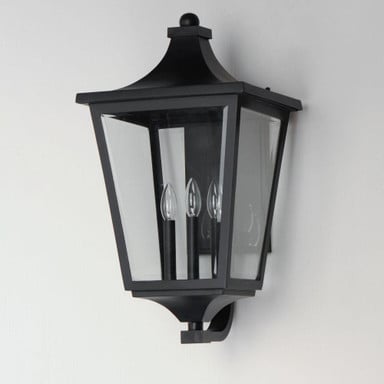 Maxim Lighting 40237CLBK Sutton Place VX 3 Light Black Outdoor Wall Lantern - Side Angle View