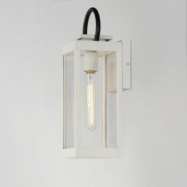 Maxim Lighting Nassau 1 Light Outdoor Wall Lantern White with Black Accents Front View