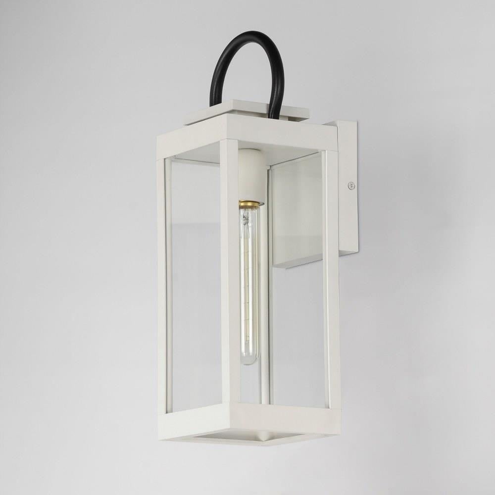 Maxim Lighting 40314CLWTBK Nassau Vivex 1 Light Outdoor Wall Lantern in White with Black Accents - Angle View