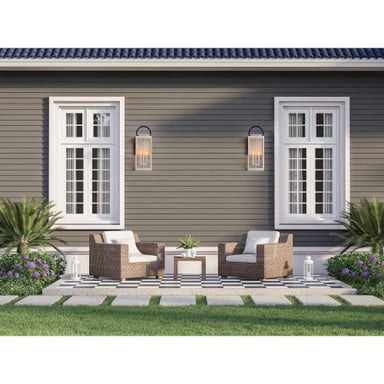 Maxim Lighting 40316CLBK Nassau Vivex Outdoor Wall Lantern Lifestyle Setting