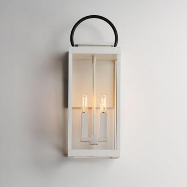 Maxim Lighting Nassau Vivex Outdoor Wall Lantern White with Black Accents Alternate Finish