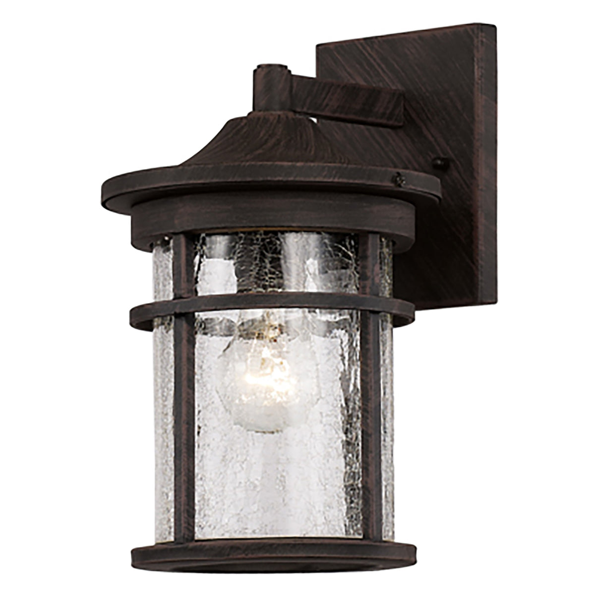 Trans Globe Lighting 40380 RT Avalon 1 Light Rust outdoor wall lantern with crackled glass