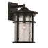 Trans Globe Lighting 40381 BK Avalon black outdoor wall lantern with crackled glass