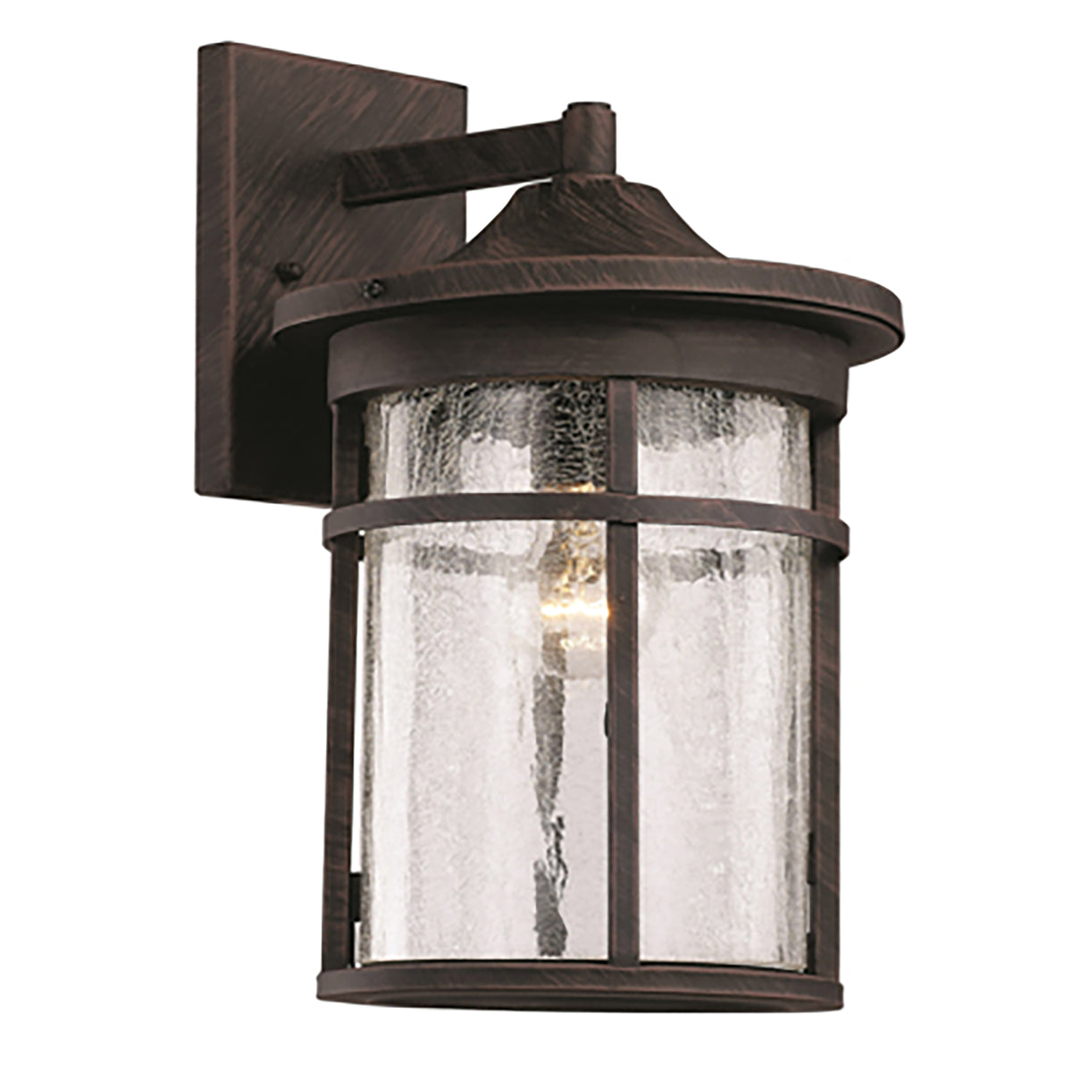 Trans Globe Lighting 40382 RT Avalon 1 Light Rust outdoor wall lantern with seeded glass