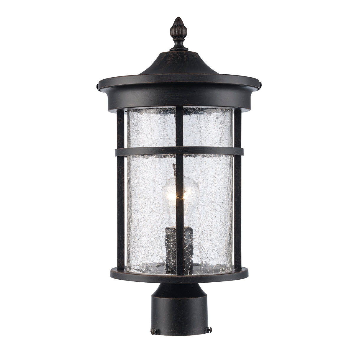 Trans Globe Lighting 40383 RT Avalon rust post lantern full view