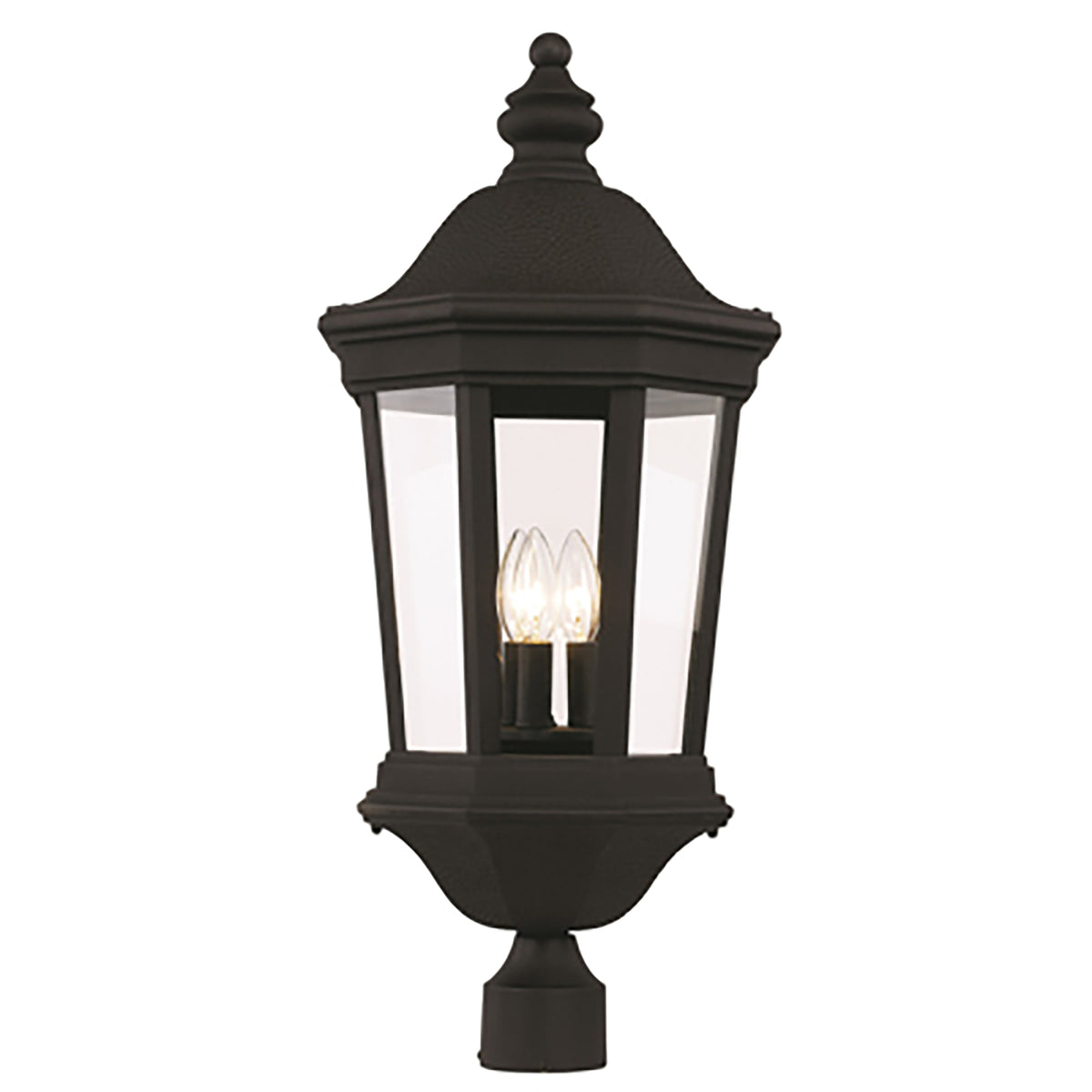 Trans Globe Lighting 40404 BK Westfield 3 Light Black Post Mount Light