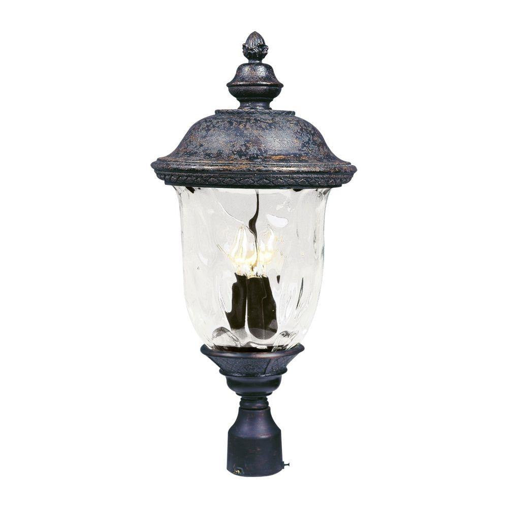 Maxim Lighting 40420WGOB Carriage House VX 3 Light Oriental Bronze Outdoor Post Lantern