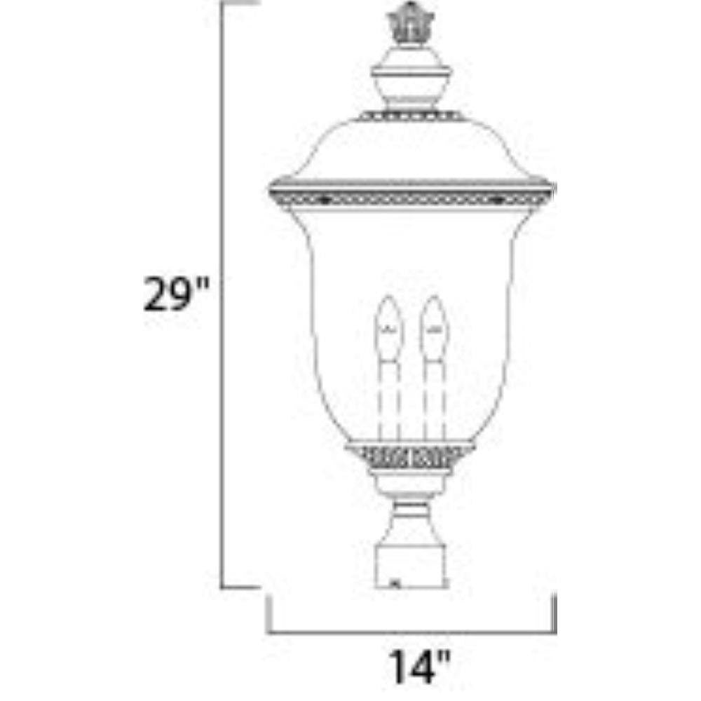Maxim Lighting 40421WGOB Carriage House VX Outdoor Post Lamp Dimensions 29 Inch Height 14 Inch Width