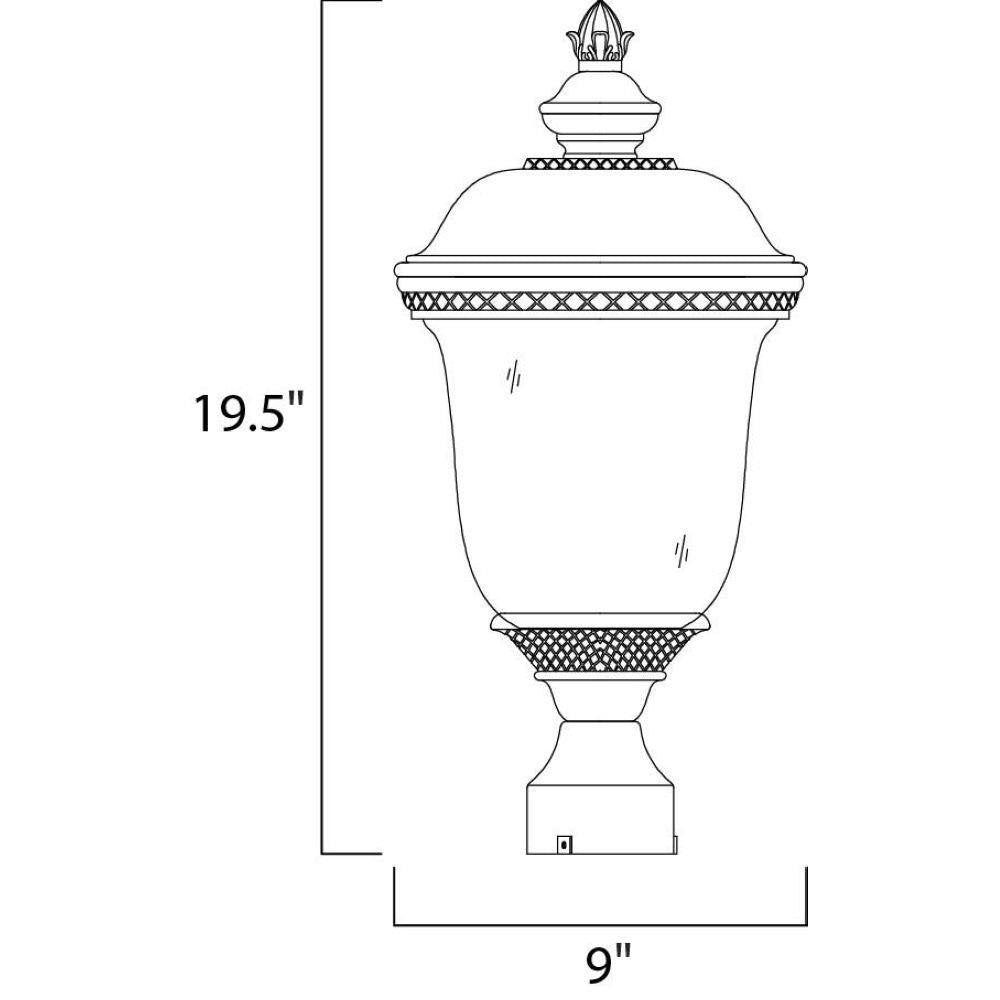 Maxim Lighting 40426WGOB Carriage House VX Outdoor Post Lantern Dimensions 19.5 inch Height 9 inch Width