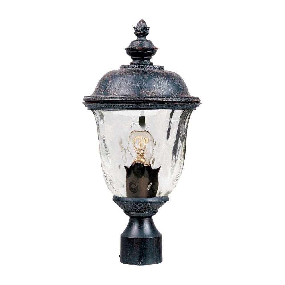 Maxim Lighting 40426WGOB Carriage House VX 1 Light Oriental Bronze Outdoor Post Lantern with Water Glass