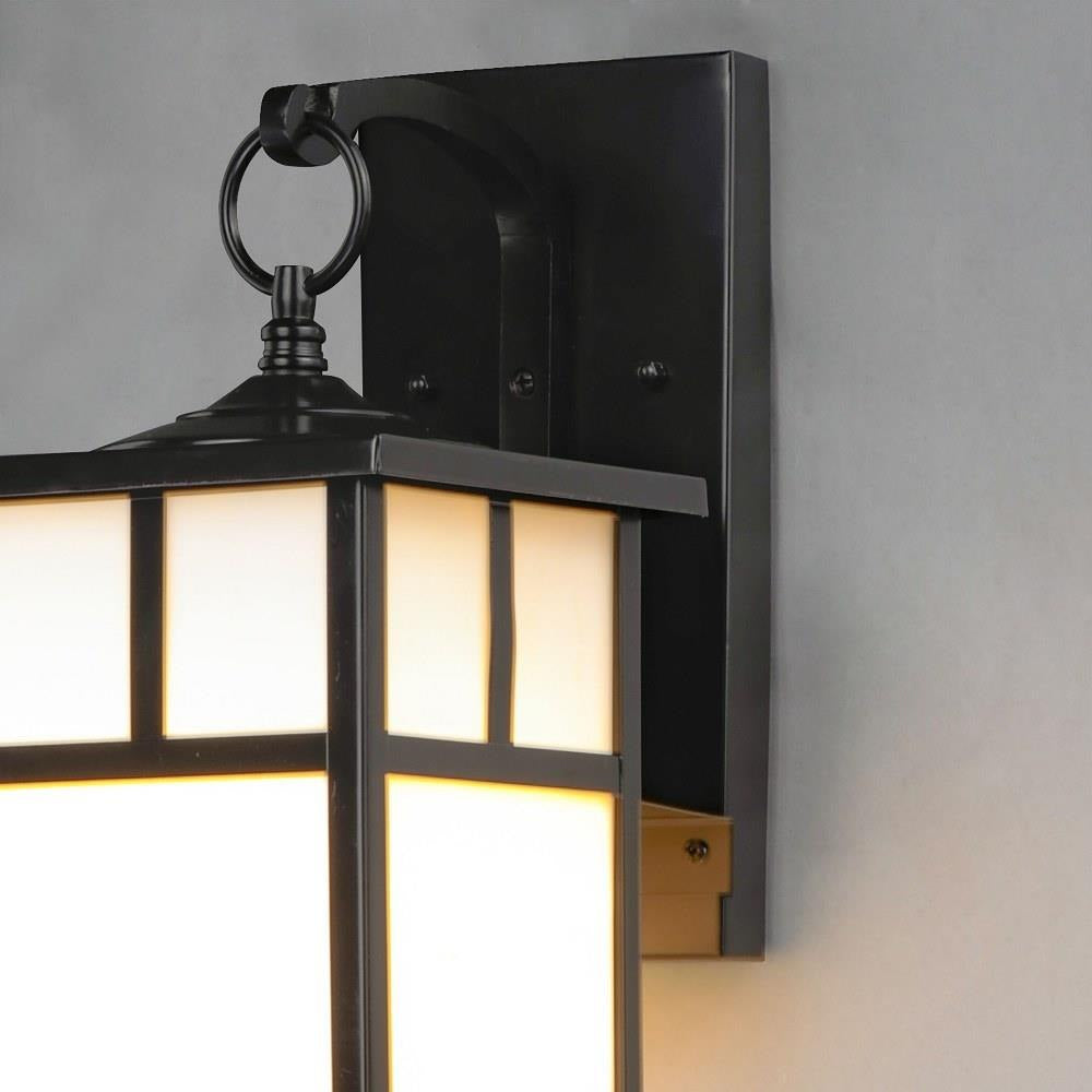 Maxim Lighting 4053WTBK Coldwater Outdoor Wall Lantern - close-up detail of canopy and glass panels