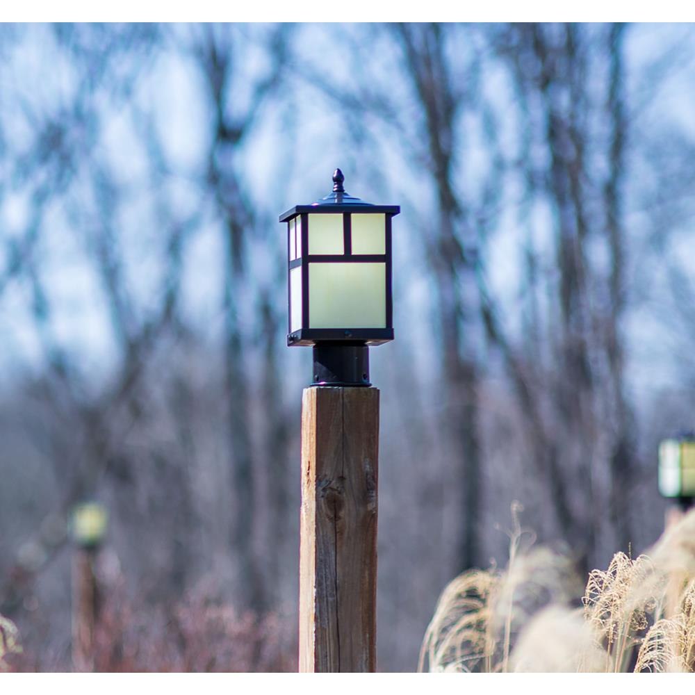 Maxim Lighting 4055HOBU Coldwater Outdoor Post Mount Installed on Wooden Post Lifestyle View
