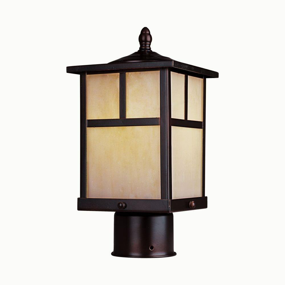 Maxim Lighting 4055HOBU Coldwater 1 Light Burnished Outdoor Pole Post Mount with Honey Glass