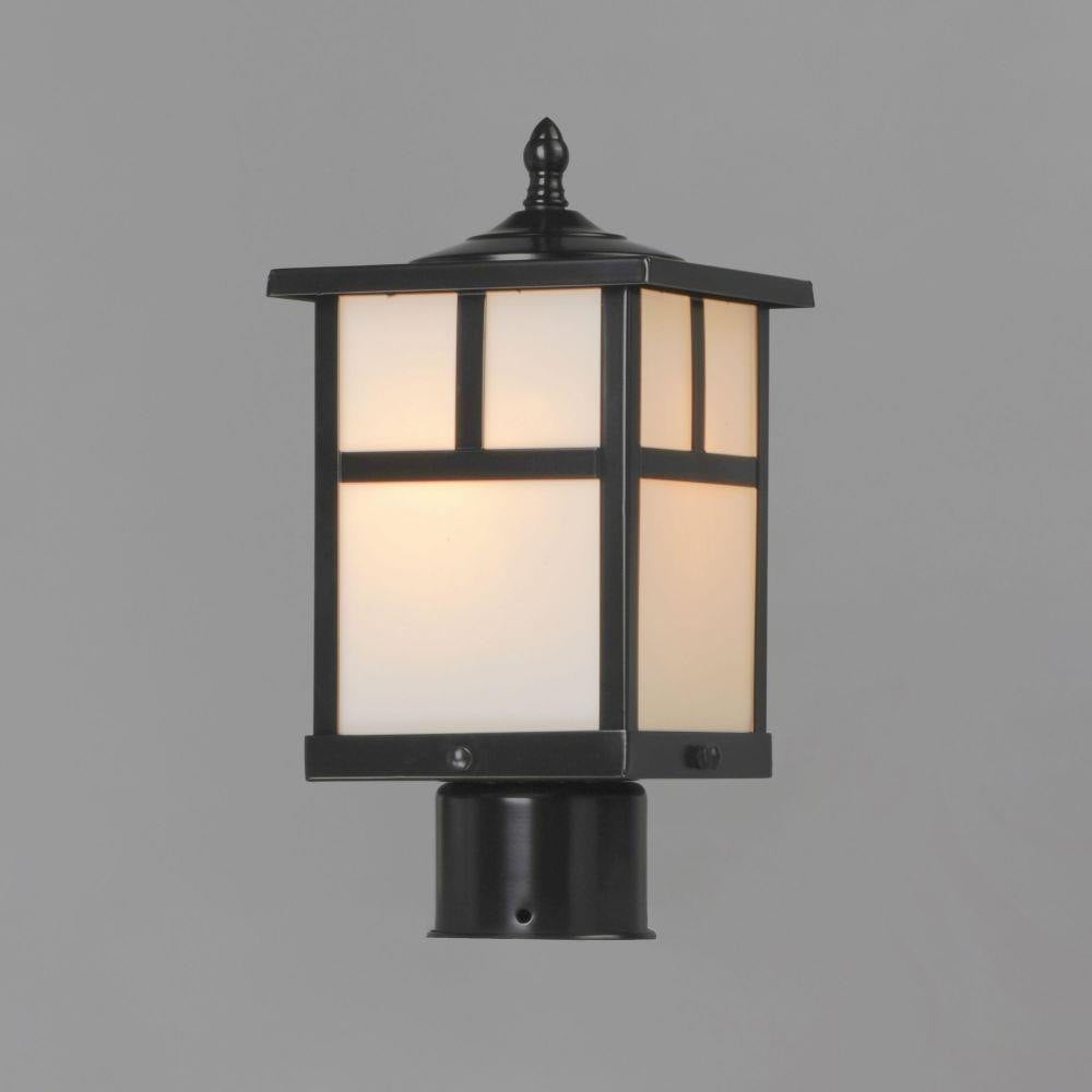 Maxim Lighting 4055WTBK Coldwater 1 Light Black Outdoor Pole Post Mount - Angle View on Gray Background
