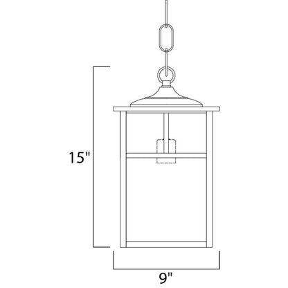 Maxim Lighting 4058WTBK Coldwater Outdoor Pendant Dimensions Diagram - 15 inch Height x 9 inch Width