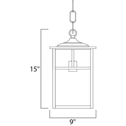 Maxim Lighting 4058HOBU Coldwater Outdoor Pendant Dimensions Diagram 15 inch Height 9 inch Width