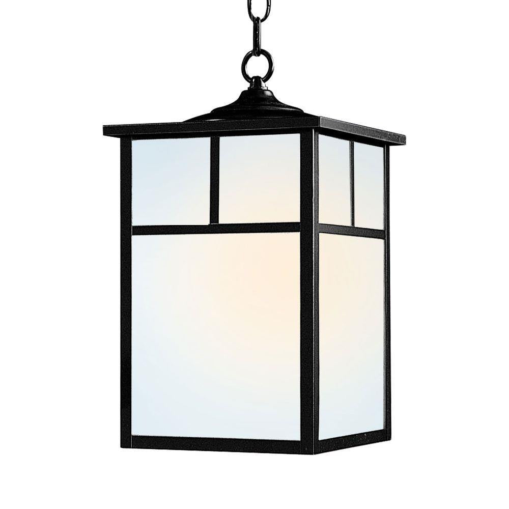 Maxim Lighting 4058WTBK Coldwater 1 Light Black Outdoor Hanging Pendant with White Glass