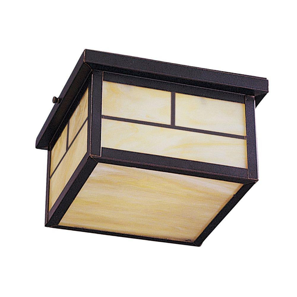 Maxim Lighting 4059HOBU Coldwater 2 Light 9 Inch Burnished Outdoor Flush Mount