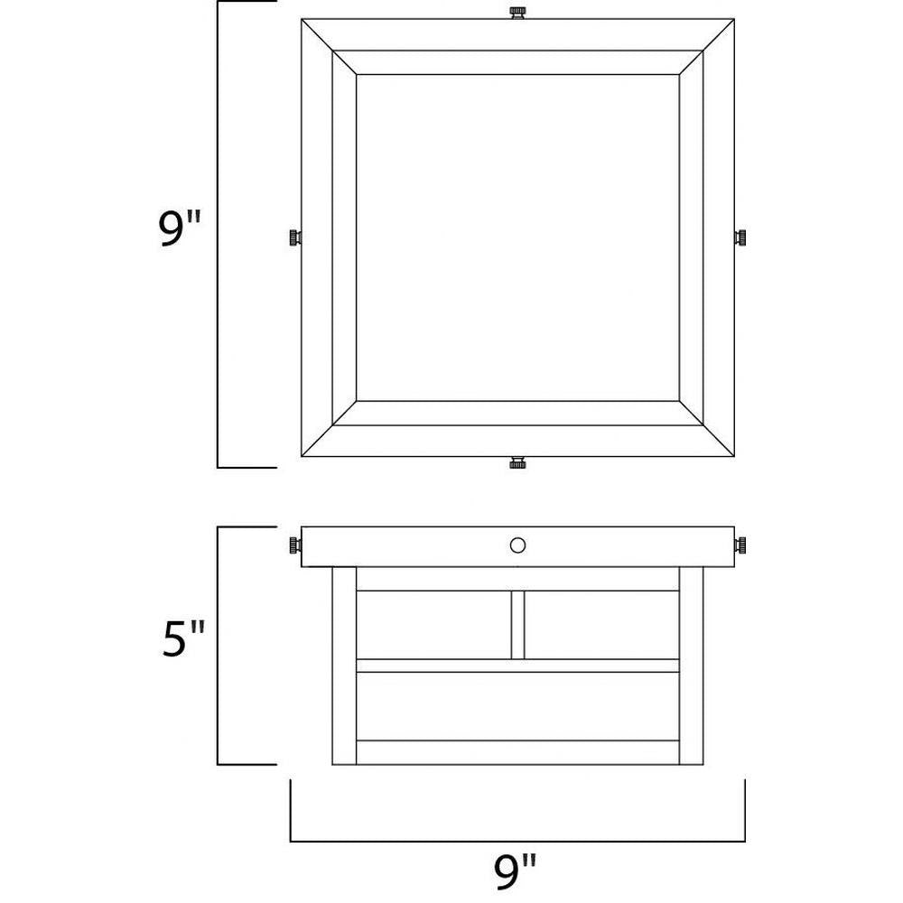 Maxim Lighting 4059HOBU Coldwater Outdoor Flush Mount Dimensions Diagram