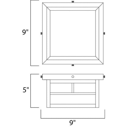 Maxim Lighting 4059HOBU Coldwater Outdoor Flush Mount Dimensions Diagram