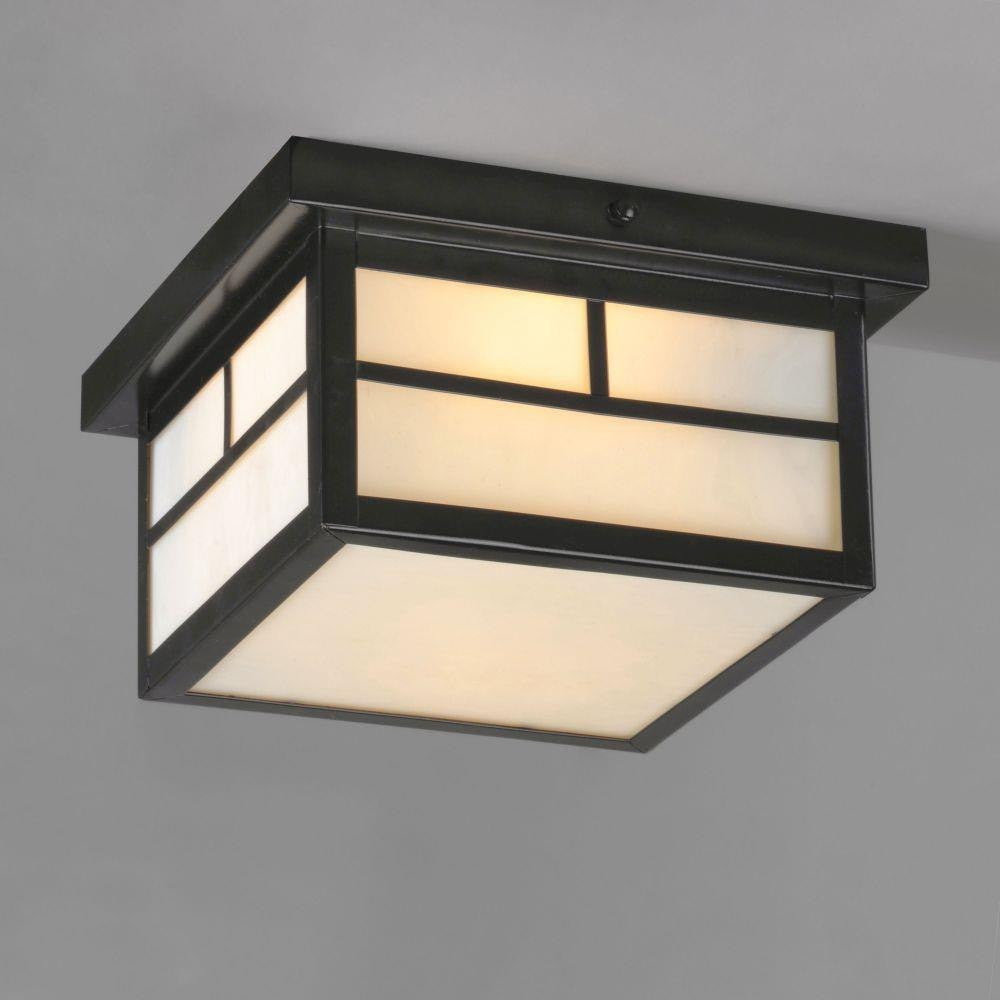 Maxim Lighting 4059WTBK Coldwater 2 Light Black Outdoor Flush Mount Ceiling Light - Front Angle View