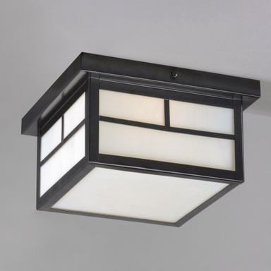 Maxim Lighting 4059WTBK Coldwater 2 Light Black Outdoor Flush Mount Ceiling Light - Front View