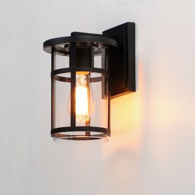 Maxim Lighting 40622CLBK Clyde 1 Light 11 Inch Black Outdoor Wall Lantern - Lifestyle Lit