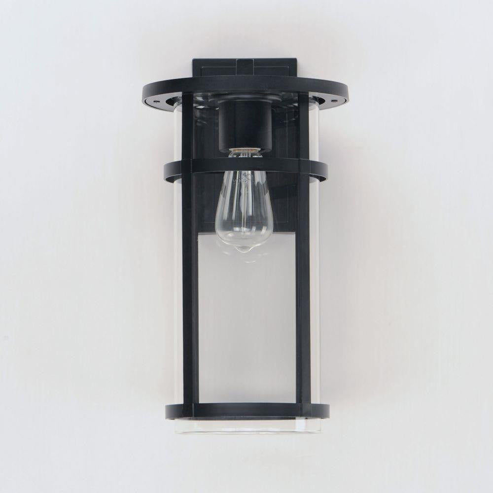 Maxim Lighting 40625CLBK Clyde Black Outdoor Wall Lantern - front mounted view